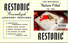 Used, Restonic Personalized MATTRESS, ADVERTISING Chrome Postcard for sale  Shipping to South Africa
