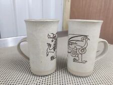 Handmade studio pottery mugs Dragon (Pair) for sale  Shipping to South Africa