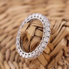 925 Sterling Silver Full Eternity Engagement CZ Band Ring Wedding I-T Sizes Box for sale  Shipping to South Africa