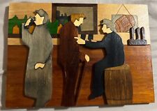 Puckane Irish Pub Bar Scene Ireland SIGNED HANDMADE Wood Art 11.5 X 8.5 for sale  Shipping to South Africa