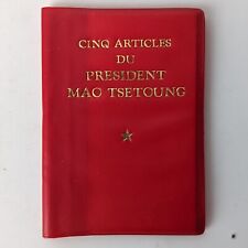 Antigo 1972 Mao Tsetung Pequeno Livro Vermelho Francês Língua Estrangeira Ed Cinq Artigos Du comprar usado  Enviando para Brazil