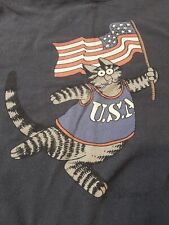 Usado, Camiseta KLIBAN Cat USA Patriotic Runner Crazy Shirts VTG Y2K tamanho médio masculina. "  comprar usado  Enviando para Brazil