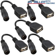 Used, 5pcs Barrel Jack to USB Type A Female Connector Adapter 5V Power Cable 5.5x2.1mm for sale  Shipping to South Africa