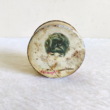 Vintage Lady Graphics Dimple Toilet Powder Tin Box Round Decorative Collectible for sale  Shipping to South Africa