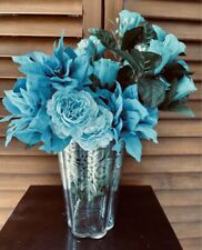 Vaso de flores de vidro antigo folheado a prata aplique floral borda recortada 8"" comprar usado  Enviando para Brazil