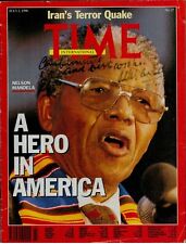 RARE SIGNED Nelson Mandela Auotgraphed 1990 Time Magazine w COA for sale  Shipping to South Africa