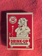 DRINK UP PLASTIC COATED PLAYING CARDS 52 CARTOONS VINTAGE POKER SIZE for sale  Shipping to South Africa