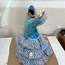 Boneca vintage Marin Chiclana dançarina de flamenco grande 18" azul turquesa feita na Espanha comprar usado  Enviando para Brazil