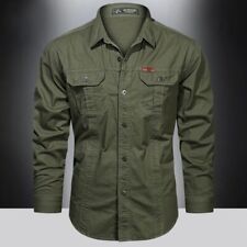 Camisa cargo masculina manga longa casual algodão alta qualidade camisa militar overshirt comprar usado  Enviando para Brazil