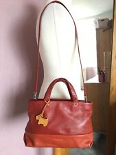 Radley Vintage Red Orange Leather Top Handle Messenger Shoulder Bag for sale  COLWYN BAY