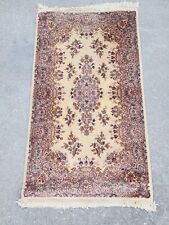 Vintage Karastan Wool Rug Ivory Floral Kirman 781 Pattern 2' 10" x 5' for sale  Shipping to South Africa