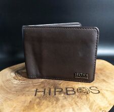 Usado, Carteira Hugo Boss masculina couro dobrável carteira cartão marrom comprar usado  Enviando para Brazil