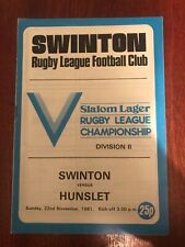 Swinton hunslet rugby for sale  YORK