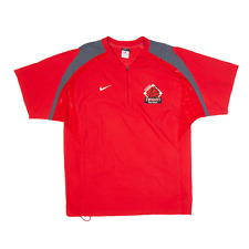 NIKE Indiana Trojans Baseball T-Shirt Red 1/4 Zip Short Sleeve Mens S for sale  Shipping to South Africa
