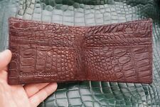 Full Real Crocodile Alligator Belly Leather Skin Men Bifold Wallet Brown #A25 for sale  Shipping to South Africa