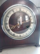 Smiths Enfield - Vintage Chiming Mahogany Cased Mechanical Mantel Clock, used for sale  Shipping to South Africa