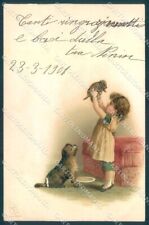 Cartolina animali cuccioli usato  Italia