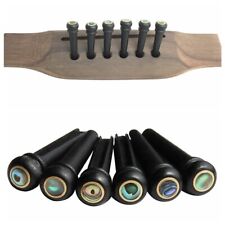 6Pcs High Quality Acoustic Guitar String Pegs Bridge Ebony Abalone Wood Pins Set for sale  HATFIELD