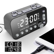 Funk DAB+ Radiowecker Tischuhr FM UKW Uhrenradio Alarm 2 USB LED Projektion Neu comprar usado  Enviando para Brazil