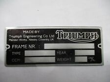 Nameplate triumph motorcycle for sale  Shipping to Ireland