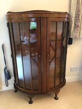 Edwardian vintage display cabinet with glass doors/shelves in excellent condtn., used for sale  TIVERTON