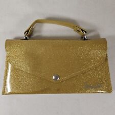 Bolsa de mão Trophy Queen Clutch dourada glitter vinil leopart forrada, usado comprar usado  Enviando para Brazil