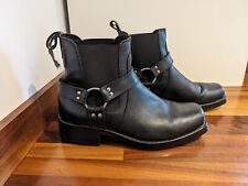 Mens black leather for sale  CORBY