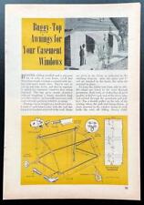 “Toldos de topo de buggy para suas janelas de batente” 1949 HowTo Design PLANOS ajuste personalizado, usado comprar usado  Enviando para Brazil