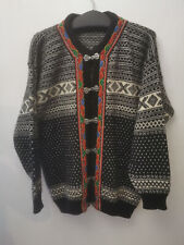 Norwool  Pattern Pure Wool Knit Cardigan Jacket Black/White Size L  XL na sprzedaż  PL