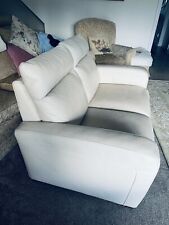 Cream leather sofa for sale  WOLVERHAMPTON