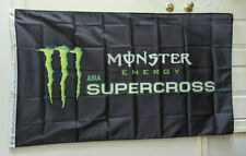 Bandera con logotipo de Monster Energy Supercross 3x5 pies bandera garaje mancave MX/SX segunda mano  Embacar hacia Argentina