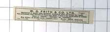 1938 frith ltd for sale  BISHOP AUCKLAND