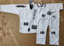 White Brazilian jiu jitsu Uniforms Custom bjj gi pearl weave 450 gsm  A4 size. for sale  Shipping to South Africa