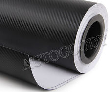 12" x 60" Black Carbon Fiber Vinyl Film Wrap 3D Bubble Free Air Release 1ftx5ft for sale  Chicago