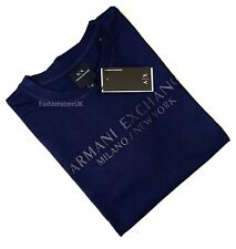 Camiseta masculina Armani Exchange Milano NY algodão manga curta gola redonda_ Azul marinho comprar usado  Enviando para Brazil