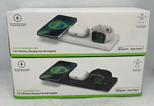 Belkin Boost Charge Pro 3-in-1 MagSafe Wireless Charging Pad Black or White Fast, used for sale  Shipping to South Africa