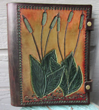 Unused Hand Tooled Leather Journal Cover Refillable 3-Ring SunWizard Creation, used for sale  Shipping to South Africa