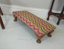 Vintage Kilim Footstool On Turned Wooden Legs for sale  Shipping to South Africa