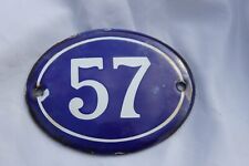 Usado, Placa de porta vintage azul oval esmalte francês número 57 porta placa rara comprar usado  Enviando para Brazil