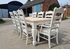French Inspired Oak Extending Dining Table And 8 Carved Chairs ~ Farrow & Ball for sale  Shipping to South Africa