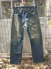 Botão jeans vintage anos 90 Levi's 501 Selvedge Redline reparado por danos retrabalho #555, usado comprar usado  Enviando para Brazil