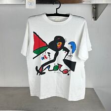 Camiseta Vintage 1990 Joan Miro Arte Abstrata Ponto Único Branca Média comprar usado  Enviando para Brazil