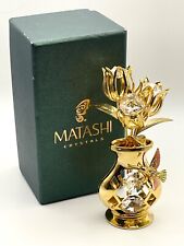 Matashi 24K Gold Plated Clear Crystal Flower Vase Table Ornament - Hummingbird  for sale  Shipping to South Africa