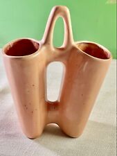 Marriage Twin Vase Vintage double with handle Salmon color   no markings., usado segunda mano  Embacar hacia Argentina