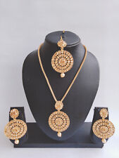 Ethnic Indian Jewelry Bollywood Gold Plated Wedding Fashion Necklace Set, used for sale  Shipping to South Africa