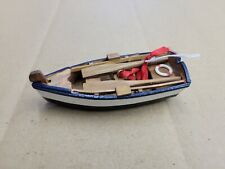 Row Boat Fishing Skiff Tender Dinghy Oars Wooden Painted Christmas Tree Ornament for sale  Chelmsford