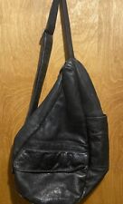 AMERIBAG Healthy Back BLACK LEATHER Sling Bag SOFT Tons Of Pockets!!! Nice! for sale  Shipping to South Africa