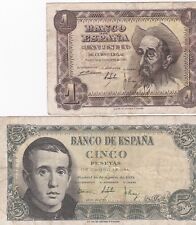 Billetes de España de 1 y 5 pesetas segunda mano  Embacar hacia Argentina