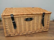 Used, large wicker  hamper basket with fabric lining for sale  Shipping to South Africa