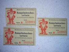 13) Lote de 3 loterías RDA - Rumpelmännchen, 1955, VVB materias primas, BERLÍN KARLSHORST segunda mano  Embacar hacia Argentina